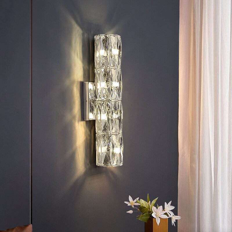French Luxury Crystal Wall Lamp for Bedroom Minimalist Design