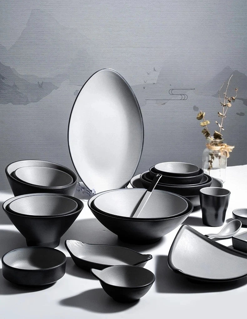 A5 Imitation Porcelain Plate Snack Triangle Deep Plate Buffet Bowl Tableware