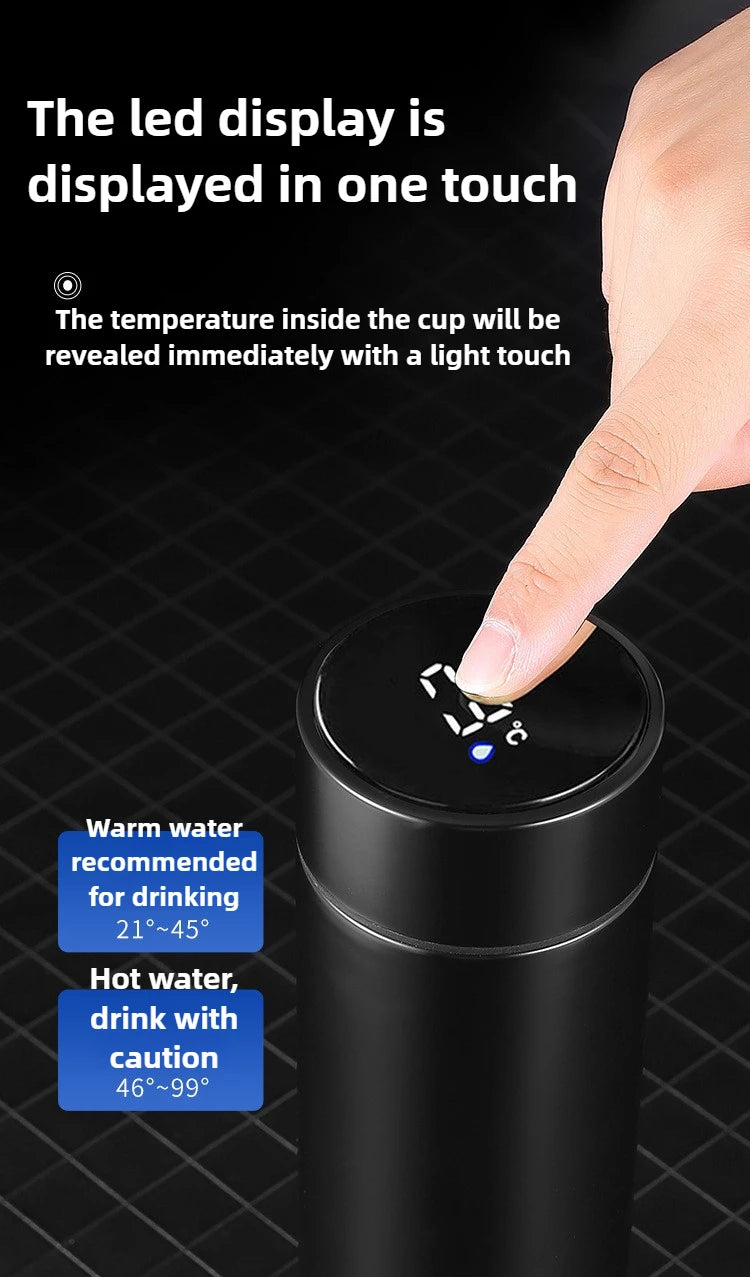 500ML Temperature Display Thermos Cup Stainless Steel Divided Thermos Bottle Outdoor Vacuum Insulated Cup Father's Day Gift