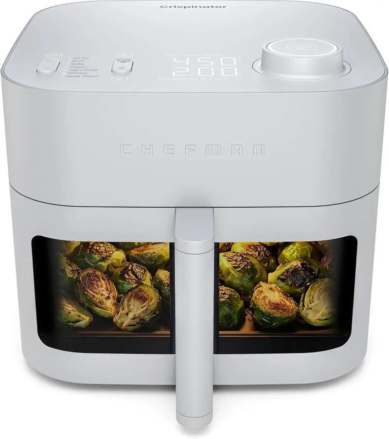 Crispinator Air Fryer 7 in 1 with 8 Qt Capacity 450 F Max Temp TurboFry Pro Technology for Fast Even Results Bake Broil