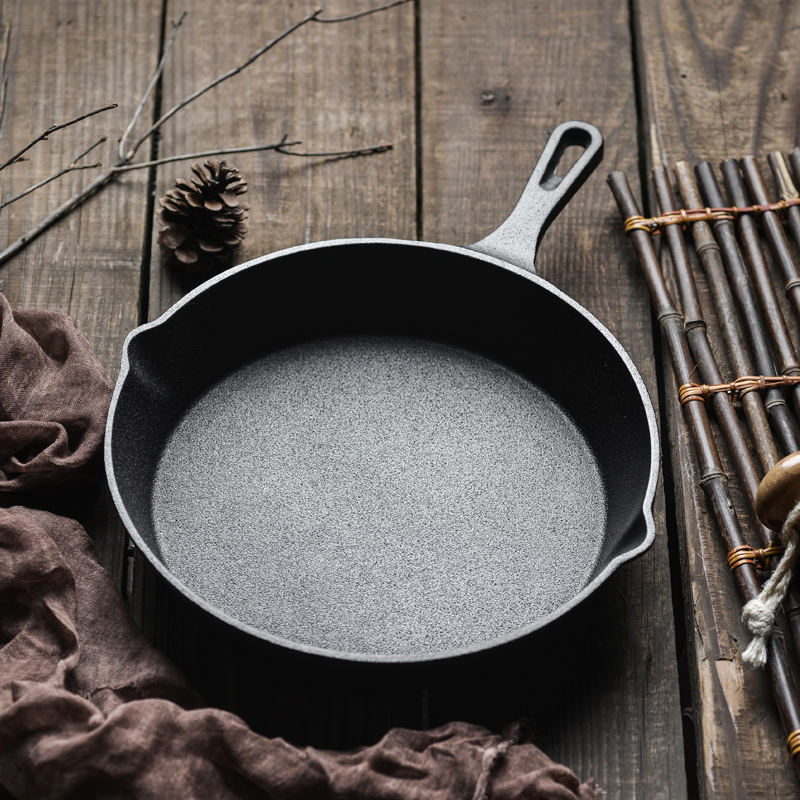 Anti-Rust Cast Iron Skillet Frying Pan Frying Skillet with Multi Sizes Choose