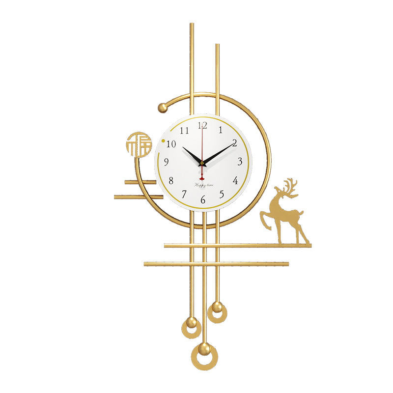 Modern Artistic Wall Lamp Clock for Living Room