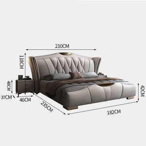 Luxurious Black Leather Wholesale High End Modern Set Furniture Bedroom Hotel Upholstered King Bed with Storage