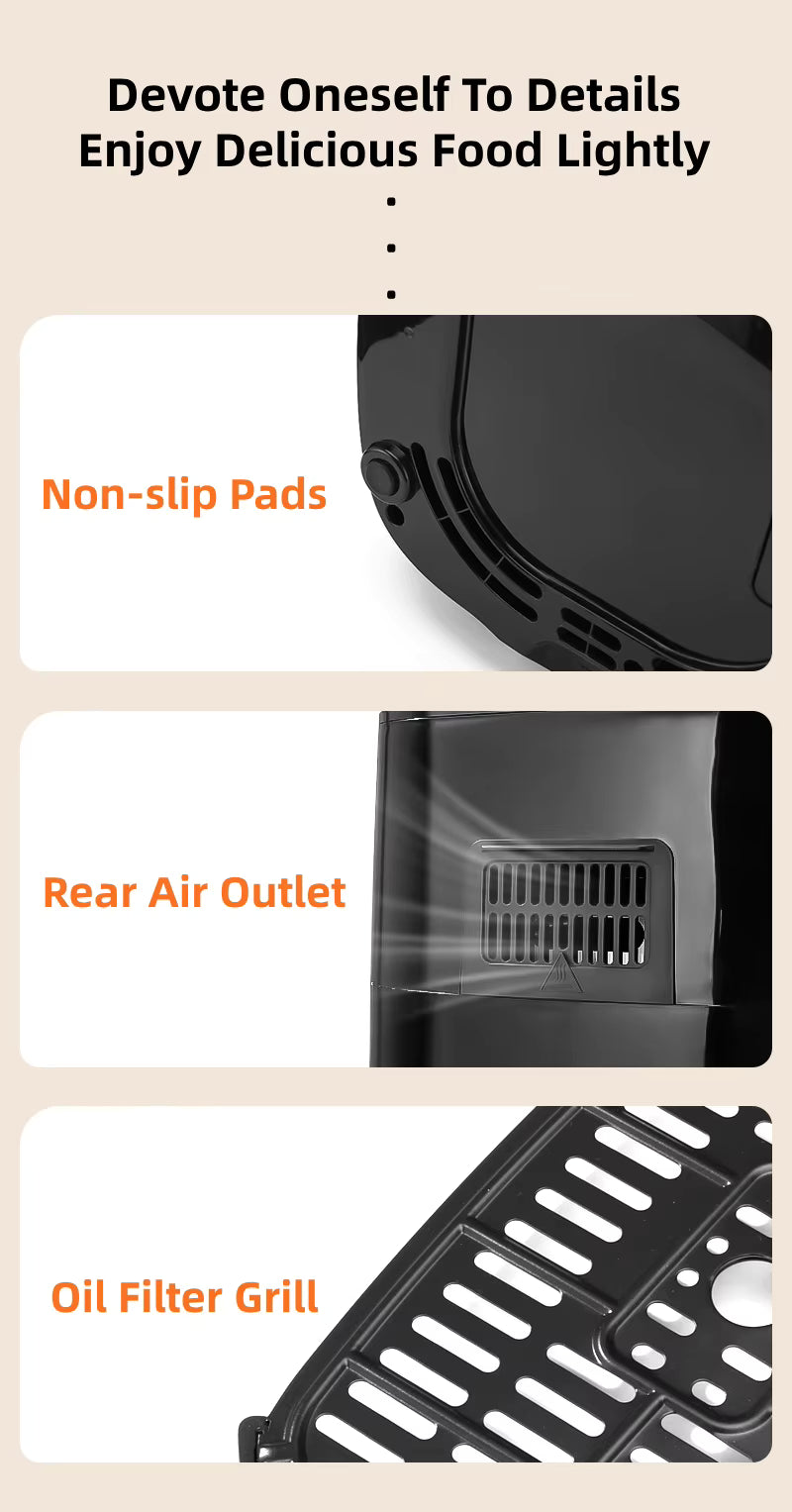 Modern 12 in 1 Visible Glass Basket Air Fryer 1500W Digital Touch Control Nonstick Oil-Free 7QT Air Fryer