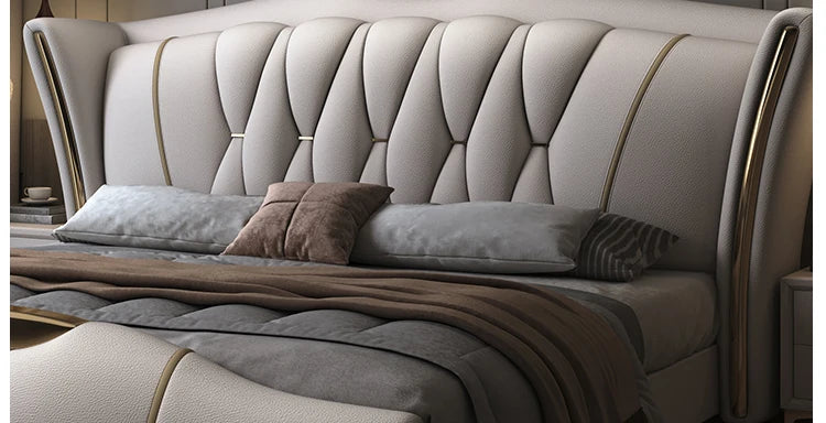Luxurious Black Leather Wholesale High End Modern Set Furniture Bedroom Hotel Upholstered King Bed with Storage