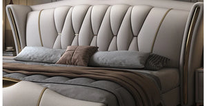 Luxurious Black Leather Wholesale High End Modern Set Furniture Bedroom Hotel Upholstered King Bed with Storage