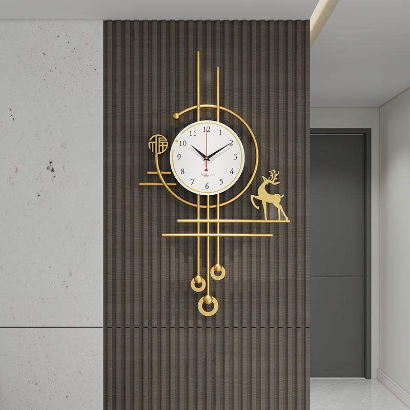 Modern Artistic Wall Lamp Clock for Living Room