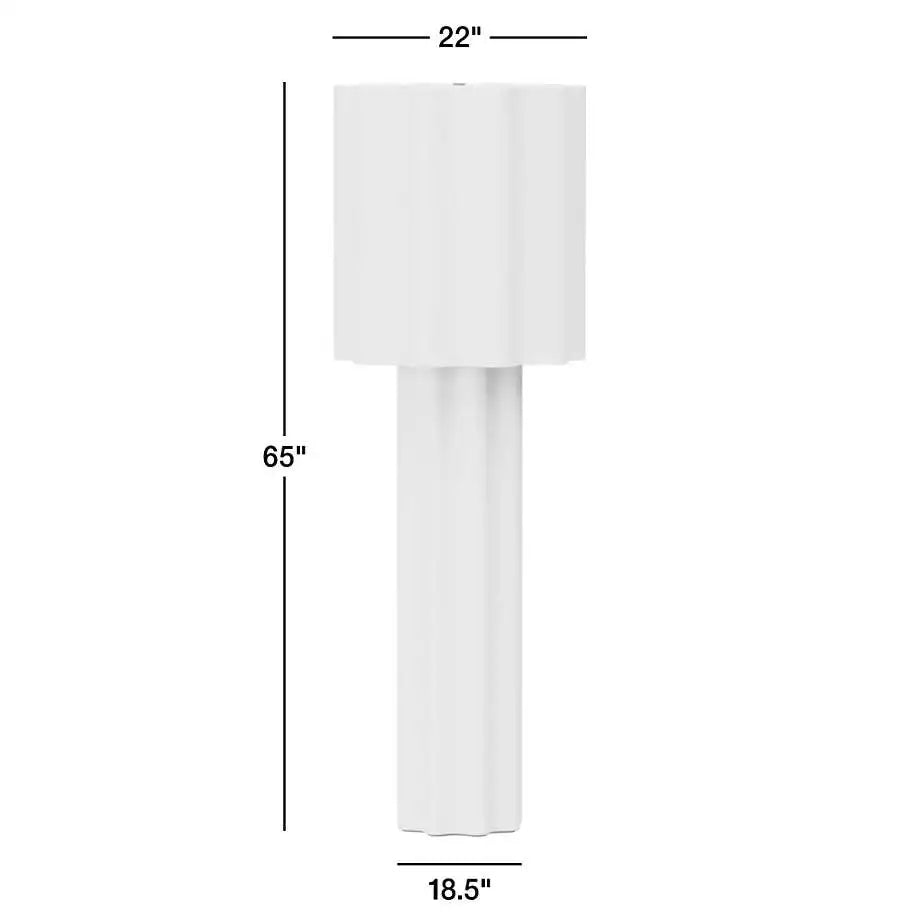 Postmodern Pleated Floor Lamp Japandi for Living Room Bedroom Hotel Fluted Column Base Linen Shade E27 CE UL ETL  Ola Lamp