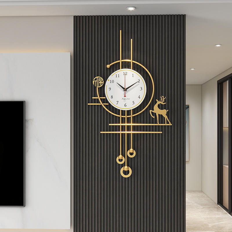 Modern Artistic Wall Lamp Clock for Living Room