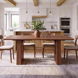 63 Inch Dining Table For 6 People Walnut Wooden Kitchen Table With Heavy Duty Legs Modern Rectangle Table For Kitchen Dining Room
