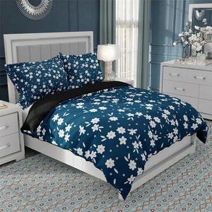 Floral Duvet Cover Microfiber 2/3pcs Queen Daisy Bedding Set Leaves Plant Print Soft Breathable Quilt Cover With Zipper Closure