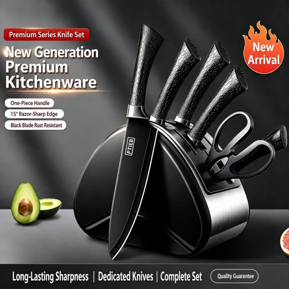 7,8pcs Stainless Steel Knife Set High-grade Black Steel Knife Set Gift Knife Kitchen Utensils Household Knives