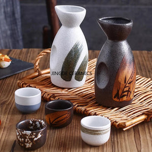 Japanese Sake Set Mini Ceramic Wine Set Household Pots and Cups Bar Utensil Set Restaurant Drinking Utensils ,Barware Supplies