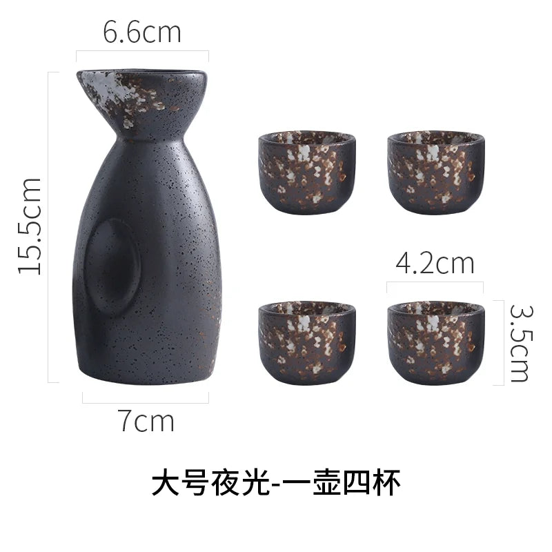 Japanese Sake Set Mini Ceramic Wine Set Household Pots and Cups Bar Utensil Set Restaurant Drinking Utensils ,Barware Supplies