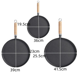 20/23/26cm Uncoated Cast Iron Fry Pan, Non-stick Pancake Egg Skillet, Cookware for Gas Induction Cooker & Outdoor BBQ
