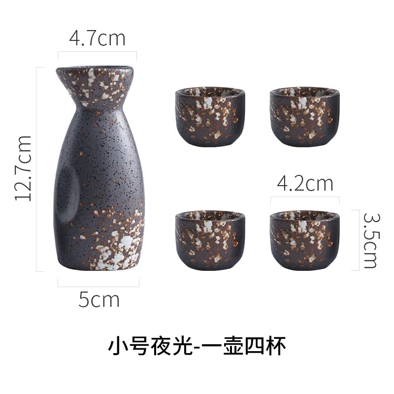 Japanese Sake Set Mini Ceramic Wine Set Household Pots and Cups Bar Utensil Set Restaurant Drinking Utensils ,Barware Supplies