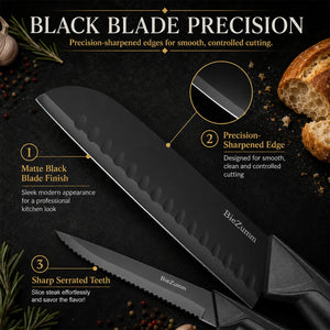 15-piece kitchen knife set with knife block, full stainless steel kitchen knife set, including chef's knife, slicing knife, steak knife and kitchen scissors, for home kitchen, ideal for home cooking and professional ch