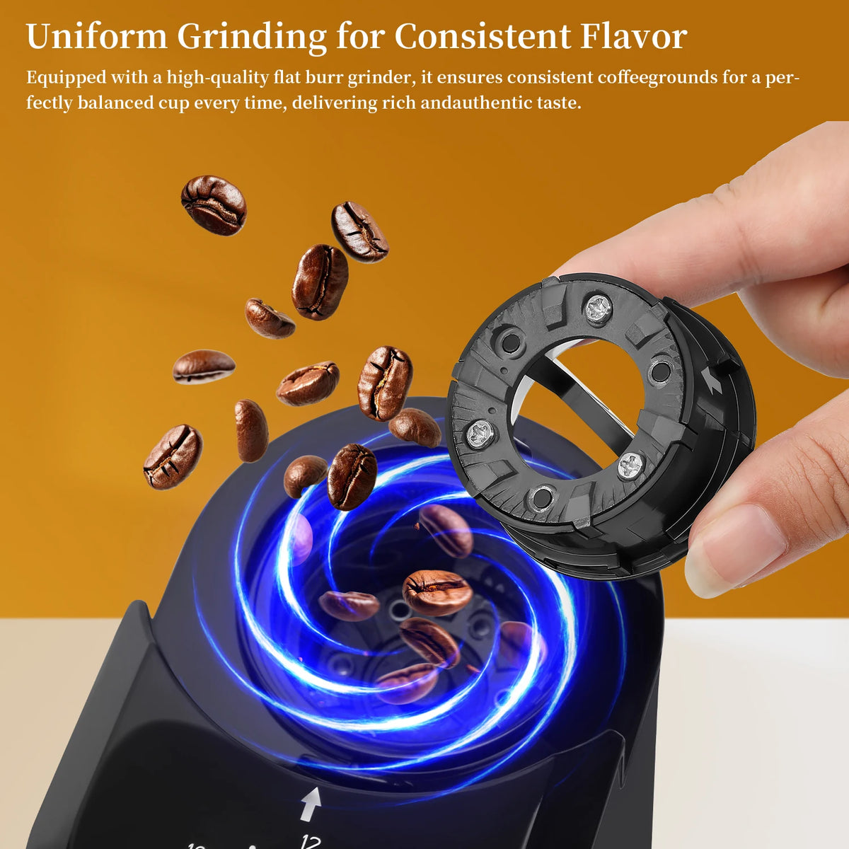 Automatic Burr Coffee Grinder 200W Electric Coffee Bean Grinder with 28 Precise Grind Settings Stainless Steel Grinding Machine