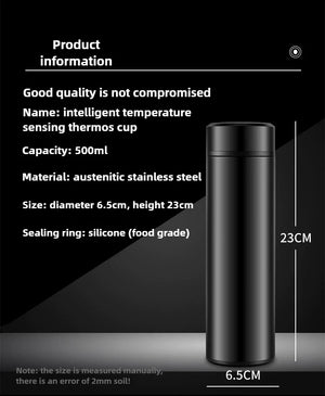 500ML Temperature Display Thermos Cup Stainless Steel Divided Thermos Bottle Outdoor Vacuum Insulated Cup Father's Day Gift