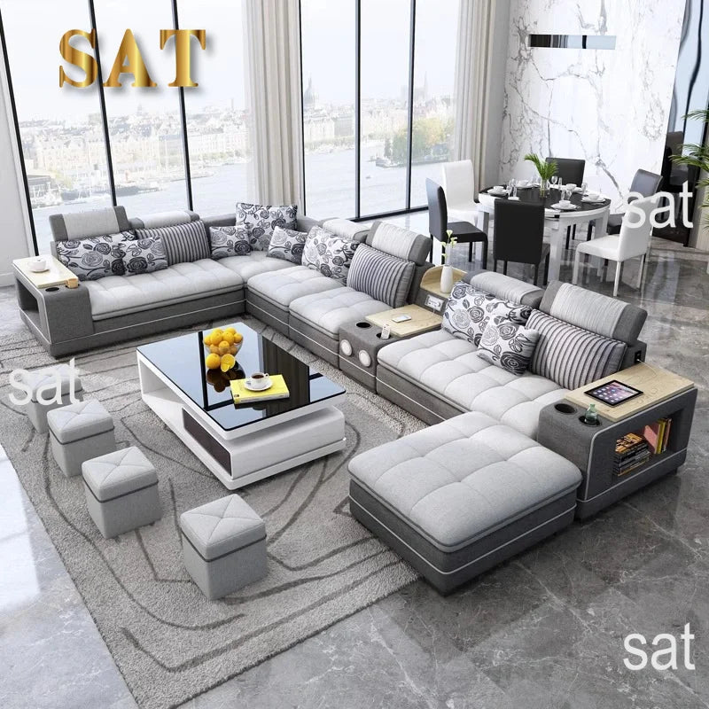 pf-Sofa Furniture for Living Room New Design Turkish Modern Recliner Luxury Leather Nordic Set Modular Leather Sectional Sofa）