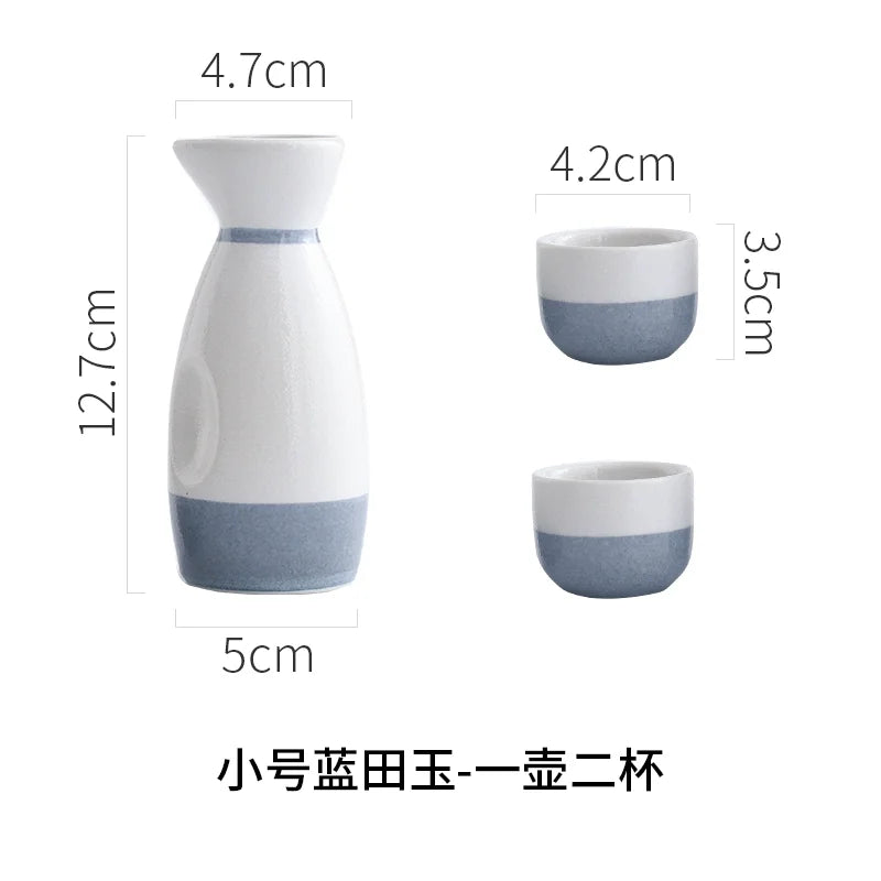 Japanese Sake Set Mini Ceramic Wine Set Household Pots and Cups Bar Utensil Set Restaurant Drinking Utensils ,Barware Supplies