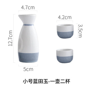 Japanese Sake Set Mini Ceramic Wine Set Household Pots and Cups Bar Utensil Set Restaurant Drinking Utensils ,Barware Supplies