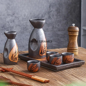 Japanese Sake Set Mini Ceramic Wine Set Household Pots and Cups Bar Utensil Set Restaurant Drinking Utensils ,Barware Supplies