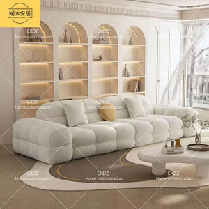 Simple Cream Style Sofa Nordic Small Living Room Removable Washable Light Luxury Fabric Couch for Apartment Home Furniture
