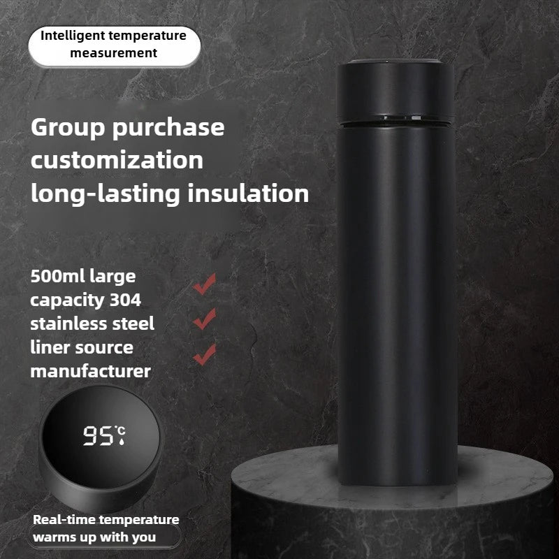 500ML Temperature Display Thermos Cup Stainless Steel Divided Thermos Bottle Outdoor Vacuum Insulated Cup Father's Day Gift