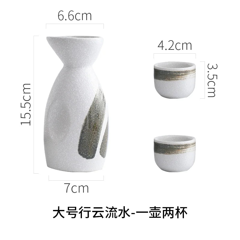 Japanese Sake Set Mini Ceramic Wine Set Household Pots and Cups Bar Utensil Set Restaurant Drinking Utensils ,Barware Supplies