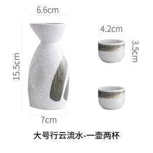 Japanese Sake Set Mini Ceramic Wine Set Household Pots and Cups Bar Utensil Set Restaurant Drinking Utensils ,Barware Supplies