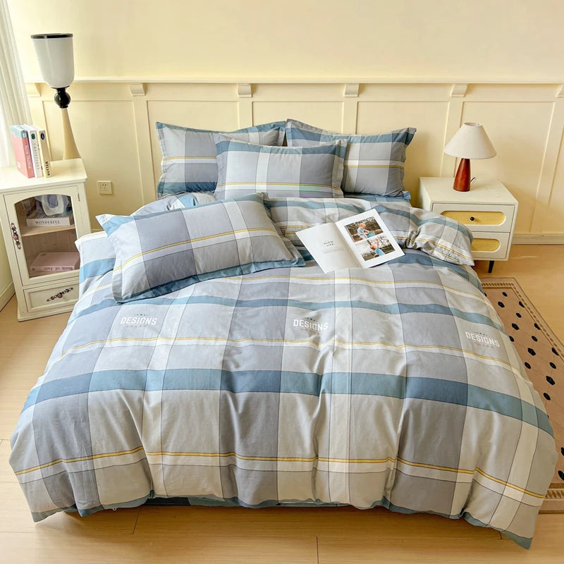 Brand New Printed 3pcs 100% Pure Cotton Bedding Including 1 Down Duvet Cover and 2 Pillowcases Available in Multiple Sizes
