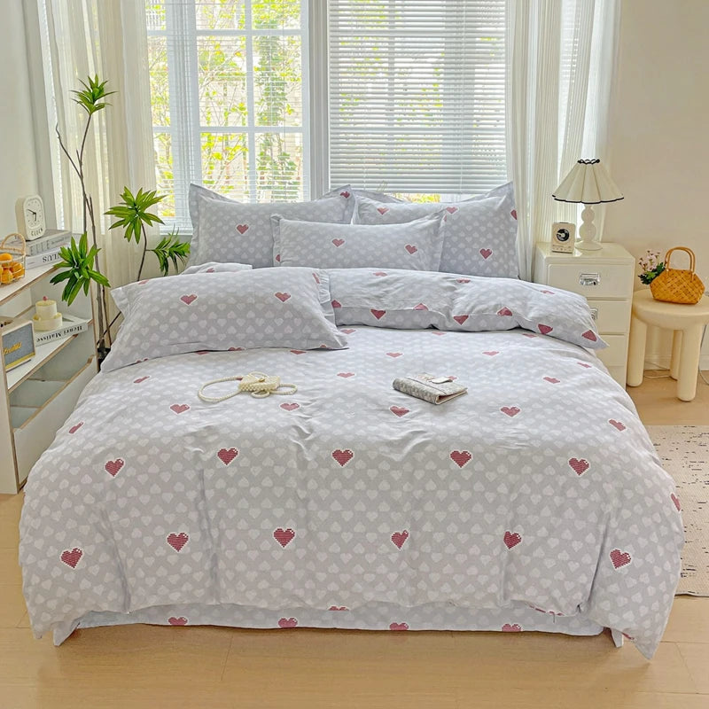 Brand New Printed 3pcs 100% Pure Cotton Bedding Including 1 Down Duvet Cover and 2 Pillowcases Available in Multiple Sizes