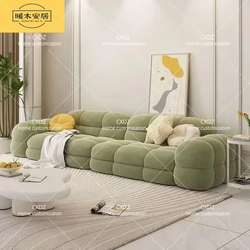 Simple Cream Style Sofa Nordic Small Living Room Removable Washable Light Luxury Fabric Couch for Apartment Home Furniture