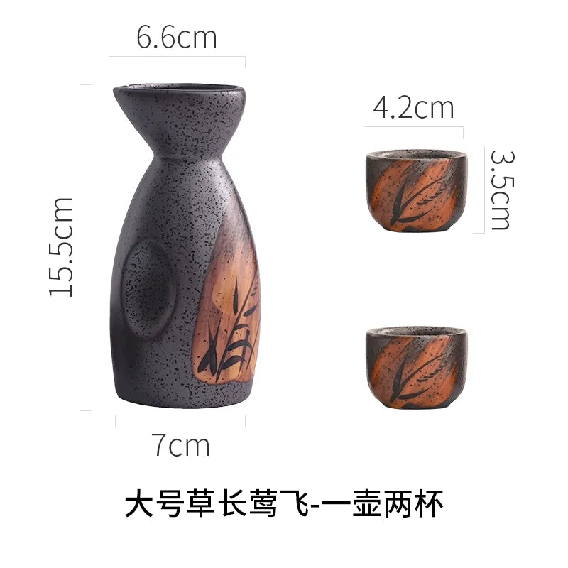 Japanese Sake Set Mini Ceramic Wine Set Household Pots and Cups Bar Utensil Set Restaurant Drinking Utensils ,Barware Supplies
