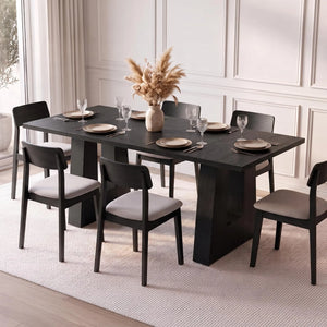 63 Inch Dining Table For 6 People Walnut Wooden Kitchen Table With Heavy Duty Legs Modern Rectangle Table For Kitchen Dining Room
