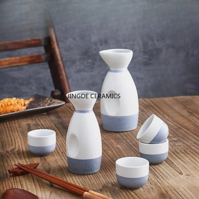 Japanese Sake Set Mini Ceramic Wine Set Household Pots and Cups Bar Utensil Set Restaurant Drinking Utensils ,Barware Supplies