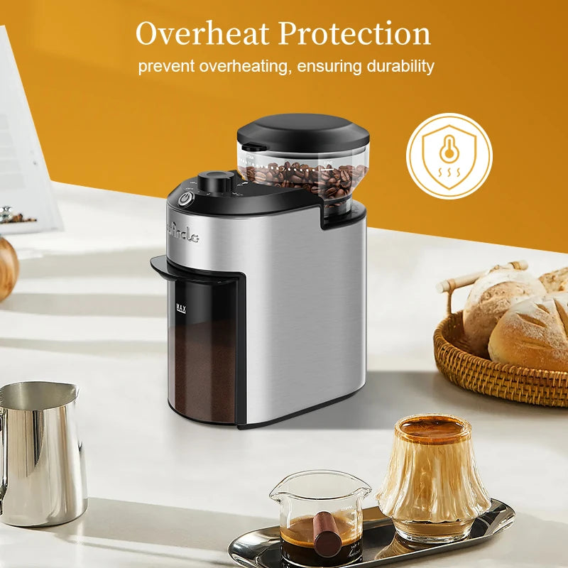 Automatic Burr Coffee Grinder 200W Electric Coffee Bean Grinder with 28 Precise Grind Settings Stainless Steel Grinding Machine