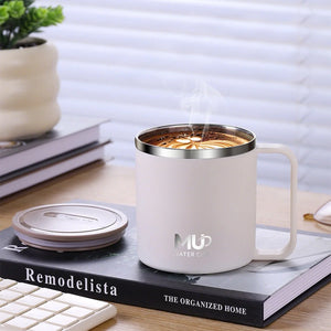 400ML Insulated Coffee Mug With Lid 304 Stainless Steel Double Wall Water Cup Sealed Milk Coffee Cup Student Adult Drinkware
