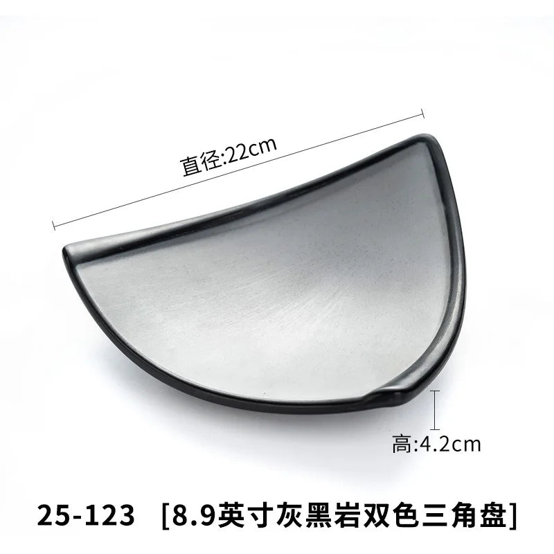 A5 Imitation Porcelain Plate Snack Triangle Deep Plate Buffet Bowl Tableware