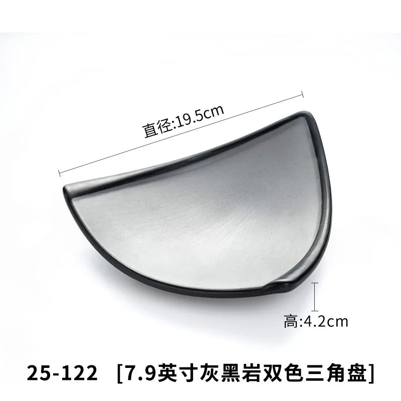 A5 Imitation Porcelain Plate Snack Triangle Deep Plate Buffet Bowl Tableware