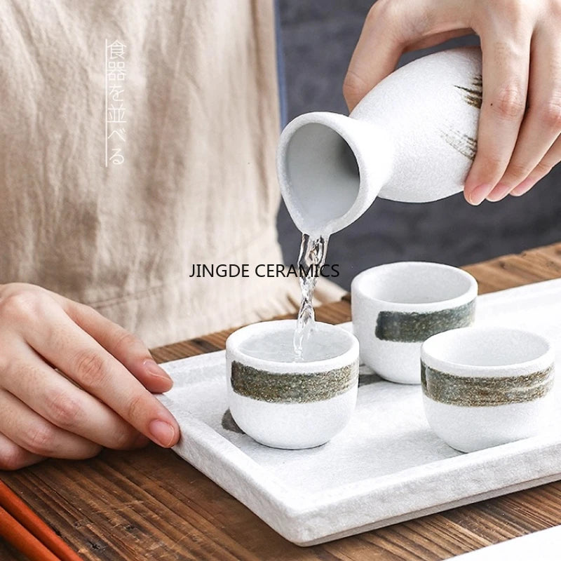 Japanese Sake Set Mini Ceramic Wine Set Household Pots and Cups Bar Utensil Set Restaurant Drinking Utensils ,Barware Supplies