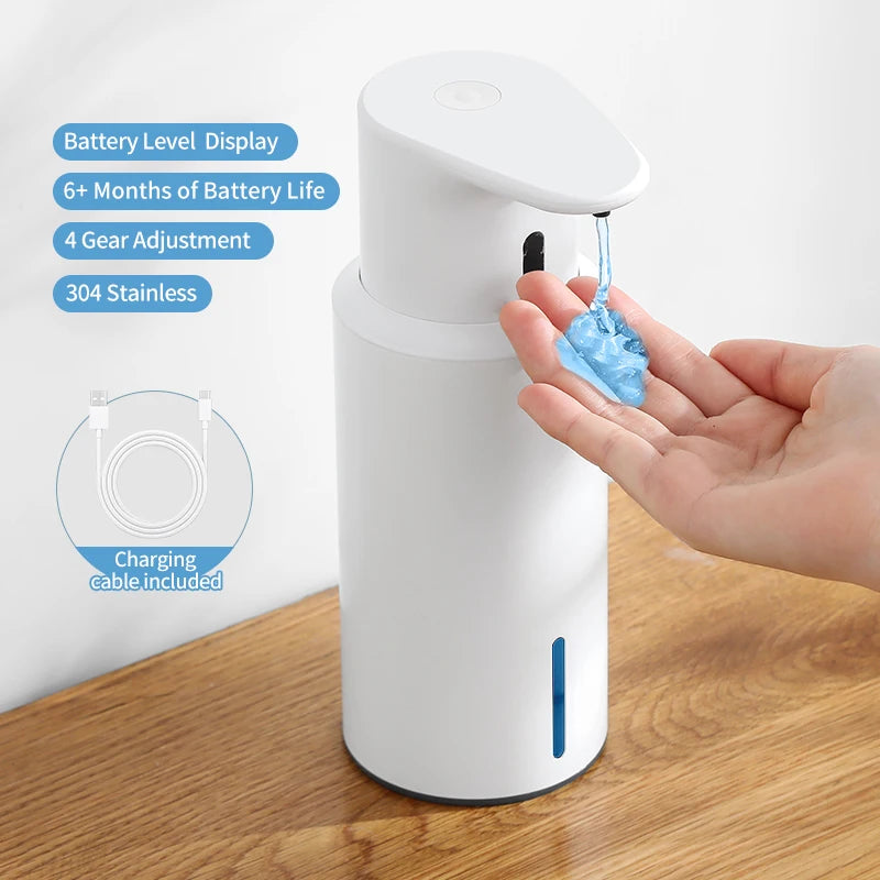 480ml Kitchen Soap Dispenser Automatic Sensor Hand Sanitizer Machine Intelligent Electric Body Wash Soap Dispenser 304 Stainl
