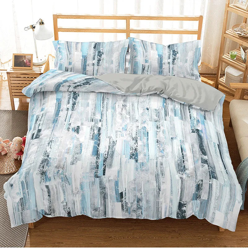 Floral Duvet Cover Microfiber 2/3pcs Queen Daisy Bedding Set Leaves Plant Print Soft Breathable Quilt Cover With Zipper Closure