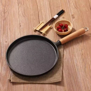 20/23/26cm Uncoated Cast Iron Fry Pan, Non-stick Pancake Egg Skillet, Cookware for Gas Induction Cooker & Outdoor BBQ