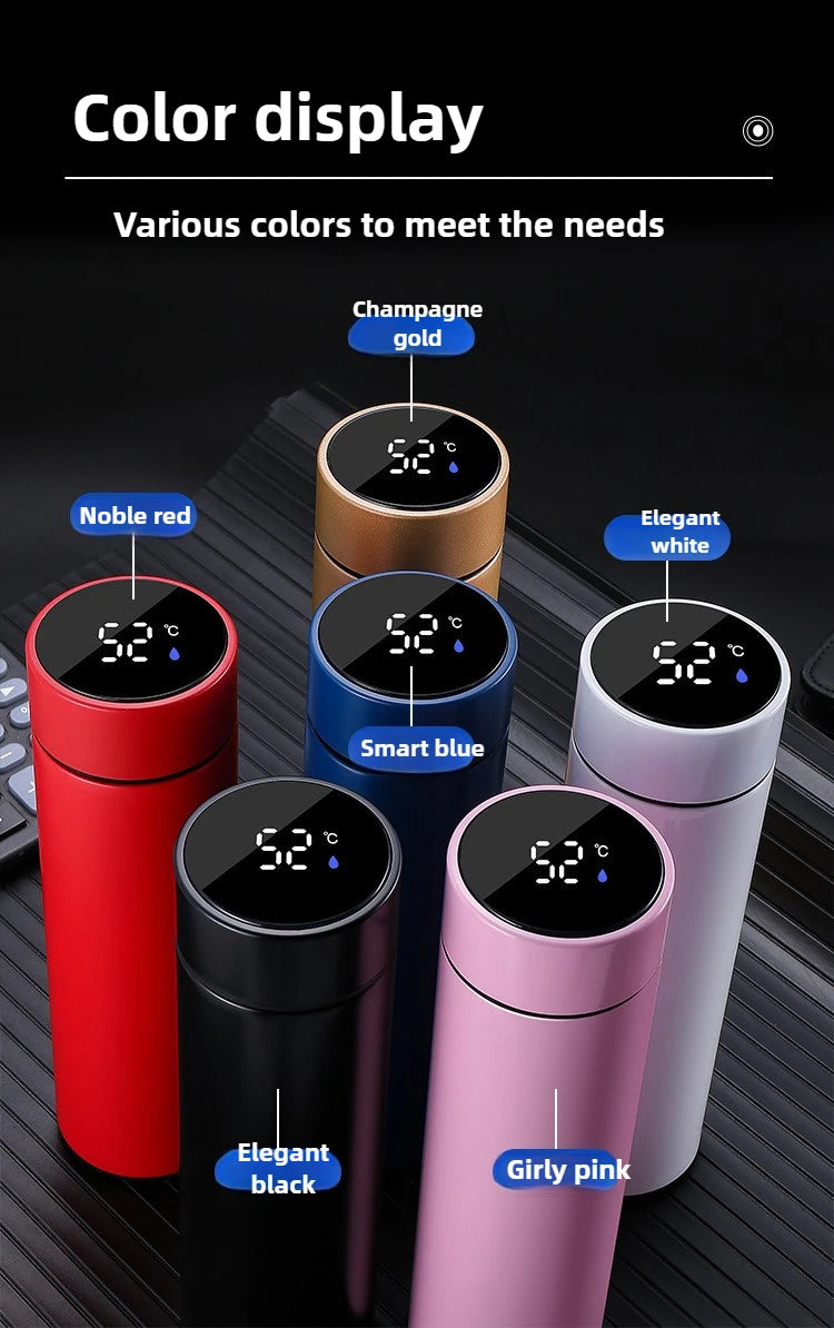 500ML Temperature Display Thermos Cup Stainless Steel Divided Thermos Bottle Outdoor Vacuum Insulated Cup Father's Day Gift