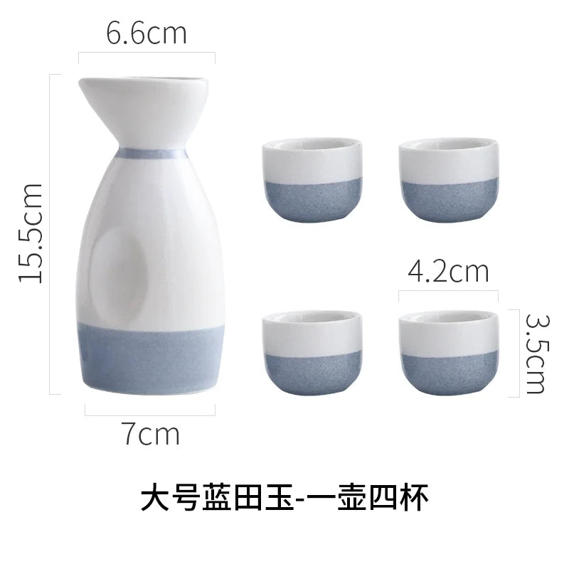 Japanese Sake Set Mini Ceramic Wine Set Household Pots and Cups Bar Utensil Set Restaurant Drinking Utensils ,Barware Supplies