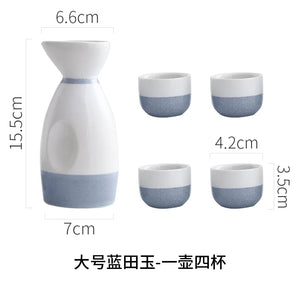 Japanese Sake Set Mini Ceramic Wine Set Household Pots and Cups Bar Utensil Set Restaurant Drinking Utensils ,Barware Supplies