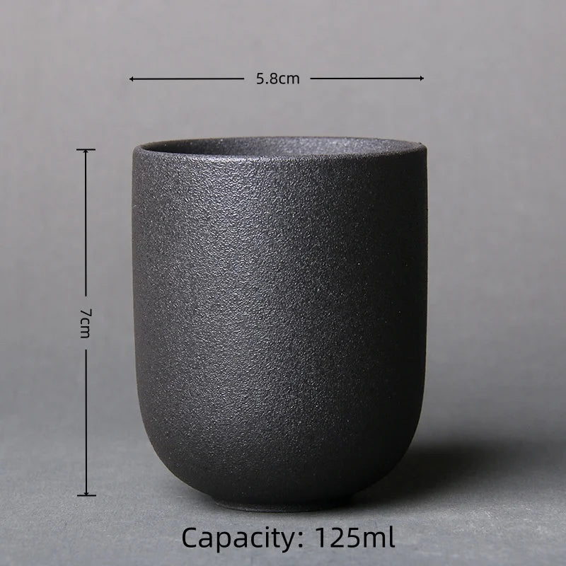 1pc Japanese Style Handmade Stoneware Tea Cup Kung Fu Tea Set Tea Cup Small Single Cup Ancient Style Quiet Road Cup Bowl Teacup