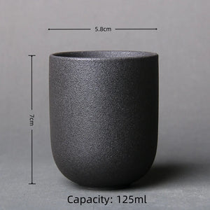 1pc Japanese Style Handmade Stoneware Tea Cup Kung Fu Tea Set Tea Cup Small Single Cup Ancient Style Quiet Road Cup Bowl Teacup